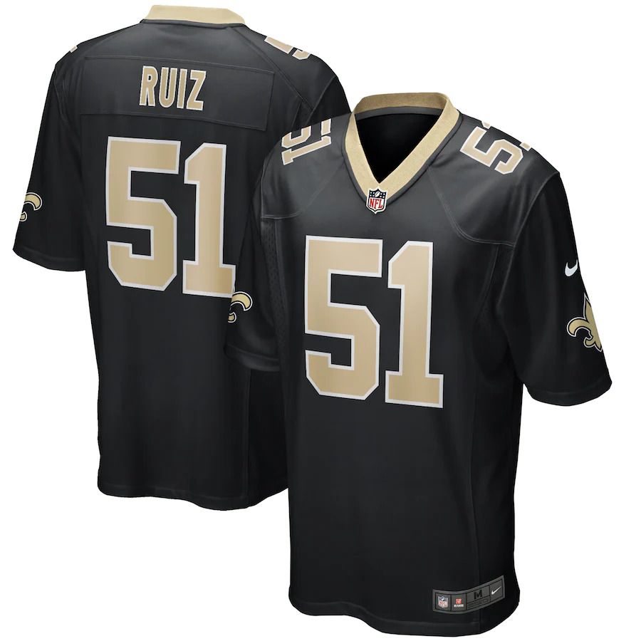 Men New Orleans Saints #51 Cesar Ruiz Nike Black Game NFL Jersey->new orleans saints->NFL Jersey